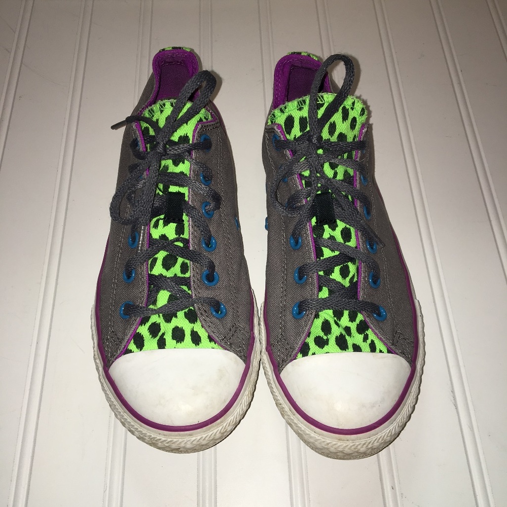 Converse leopard print tongue - size 5